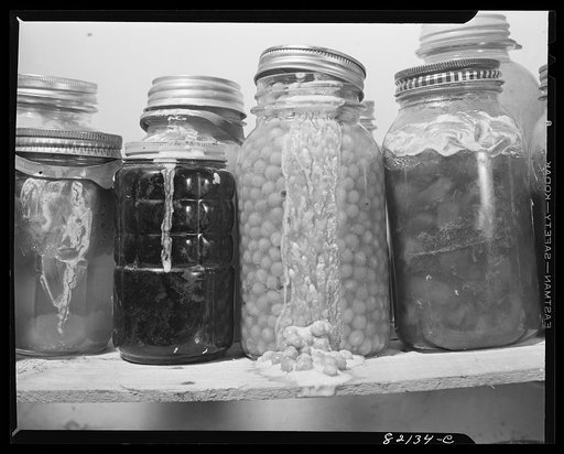Jars stored too near to the stove get hot and blow their lids off. Calvert County, Maryland