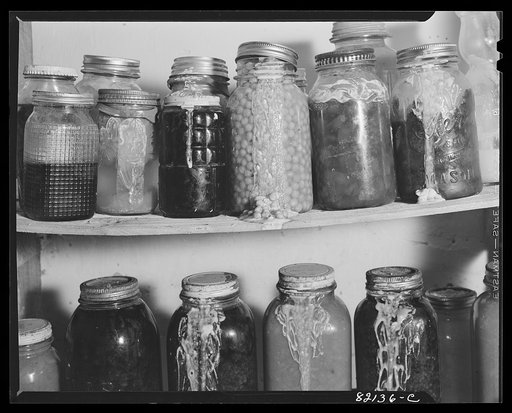 Jars stored too near to the stove get hot and blow their lids off. Calvert County, Maryland