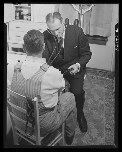 Washington, D.C. Self-help client getting medical examination before he applies for work