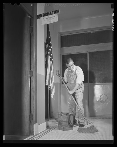 Washington, D.C. Self-help client working for scrip to buy clothes and other necessities prior to looking for work