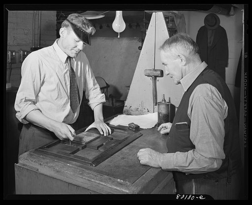 Washington, D.C. Shoe repair shop in the self-help exchange