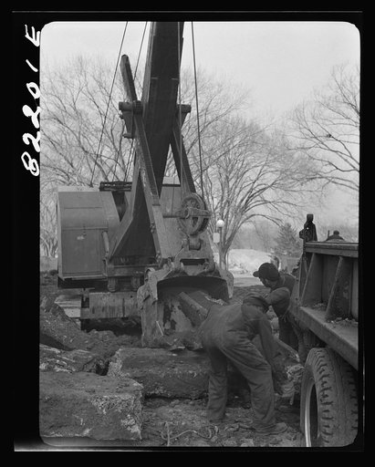 Untitled photo, possibly related to: Washington, D.C. Clearing earth and old paving for extension of Independence Avenue at Fourteenth