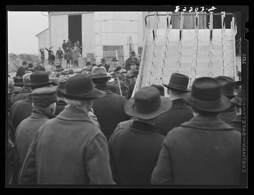 Untitled photo, possibly related to: Lancaster County, Pennsylvania. Farm auction