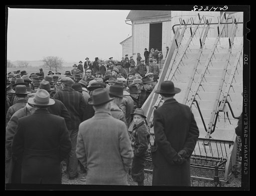 Untitled photo, possibly related to: Lancaster County, Pennsylvania. Farm auction