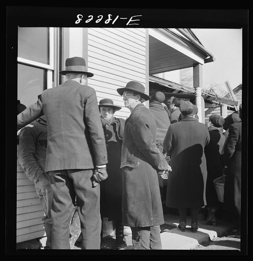 Lancaster County, Pennsylvania. Mennonite farmers at auction