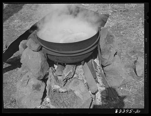 Lancaster County, Pennsylvania. Boiling water in preparation for butchering