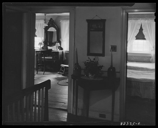 Untitled photo, possibly related to: Ephrata, Pennsylvania (vicinity). Second-story rooms in the Miles Fry homestead. Eight generations of Frys have been born in this house