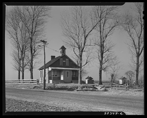 Hinkletown, Pennsylvania (vicinity). Crossroads school. There are eight grades in one room