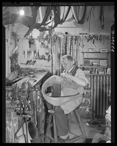 Ephrata, Pennsylvania. Harness repair man and shoemaker