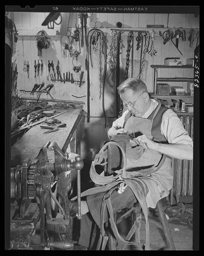 Ephrata, Pennsylvania. Harness repair man and shoemaker