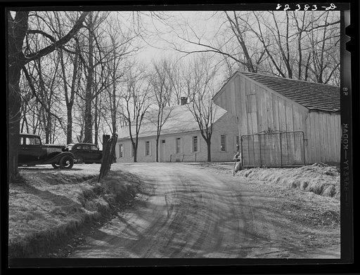 Untitled photo, possibly related to: Blue Ball, Pennsylvania (vicinity). "Car Mennonite" coming out from service