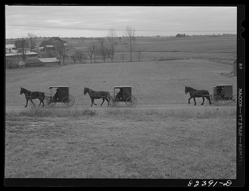 Blue Ball, Pennsylvania (vicinity). Mennonite funeral