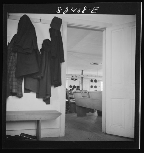 Untitled photo, possibly related to: Hinkletown, Pennsylvania (vicinity). "Deutsch school" being held in Mennonite church