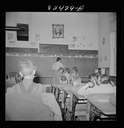 Untitled photo, possibly related to: Red Run, Pennsylvania (vicinity). Public school which serves one of the strictest Mennonite communities in the country