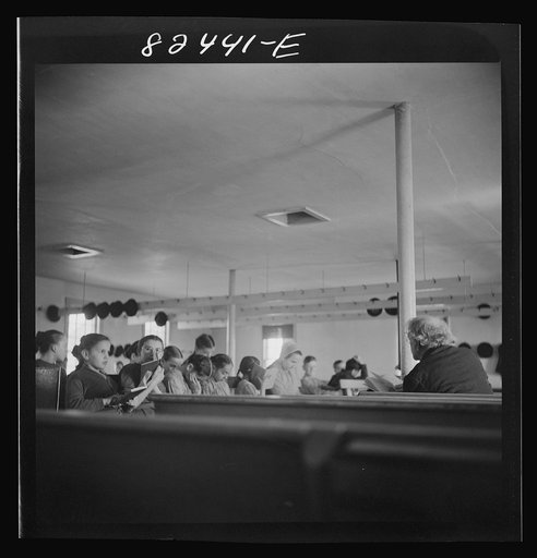Hinkletown, Pennsylvania (vicinity). "Deutsch school" being held in a Mennonite church