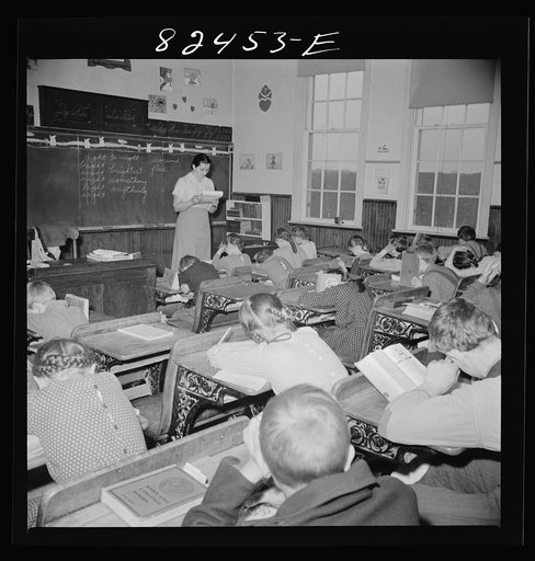 Untitled photo, possibly related to: Red Run, Pennsylvania (vicinity). Public school which serves one of the strictest Mennonite communities in the country