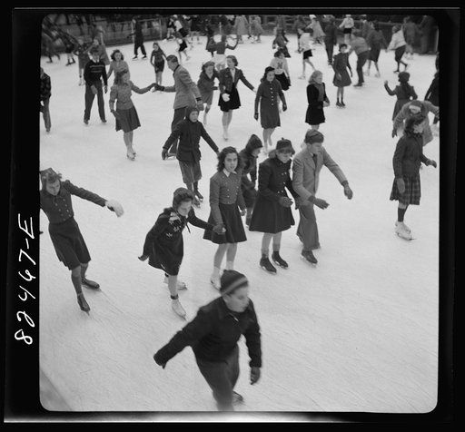 New York, New York. Ice skating in Rockefeller Center