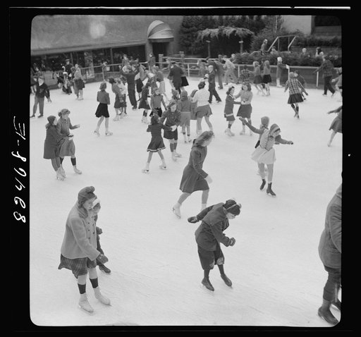 New York, New York. Ice skating in Rockefeller Center