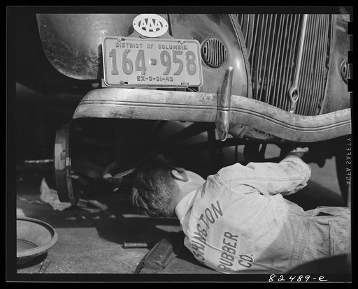 Washington D.C. Mechanic working on a car