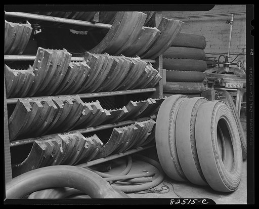 Washington, D.C. Tire moulds which are handmade and cost hundreds of dollars and tires with recaps glued in place