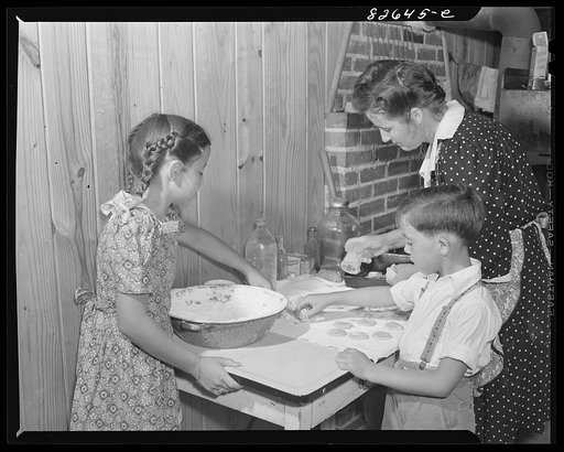 Escambia Farms, Florida. Sunday morning in the McLelland kitchen. Making cookies for dinner