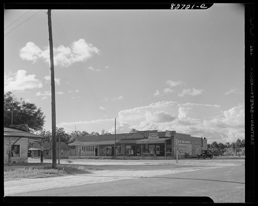 Baker, Florida. The crossroads. Baker was a big center in the lumbering days. It was on the Falco lumber company rail line, but they tore up the tracks in 1923 and Baker's population began to dwindle