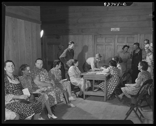 Escambia Farms, Florida. A Florida "cracker" trys to "argue it out" with the sugar ration board