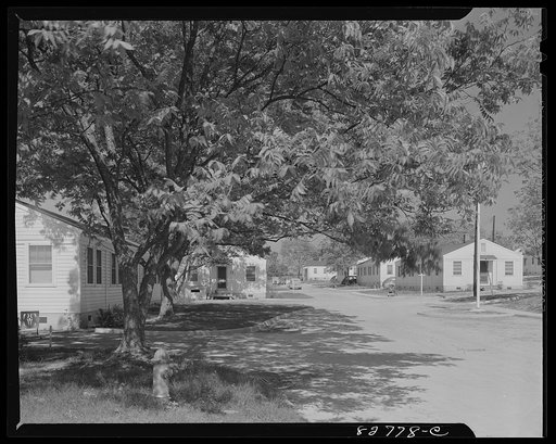 Childersburg, Alabama. Cousa Court defense housing project. Well-planned houses, lawns and shade trees make a pleasant home for Dupont powder plant workers
