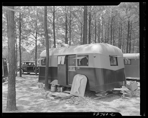 Childersburg, Alabama. Trailer camp where defense workers from the Dupont powder plant live. Rent is three dollars a month
