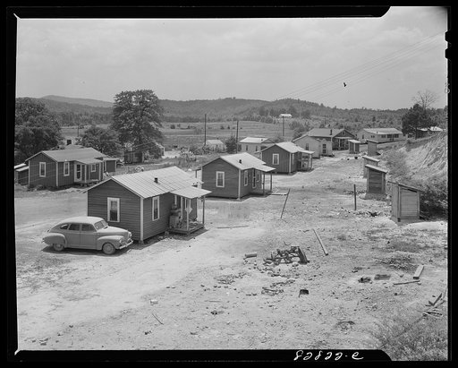 Childersburg, Alabama. Shack village built to accomodate defense workers who each pay thirty to forty dollar a month rental