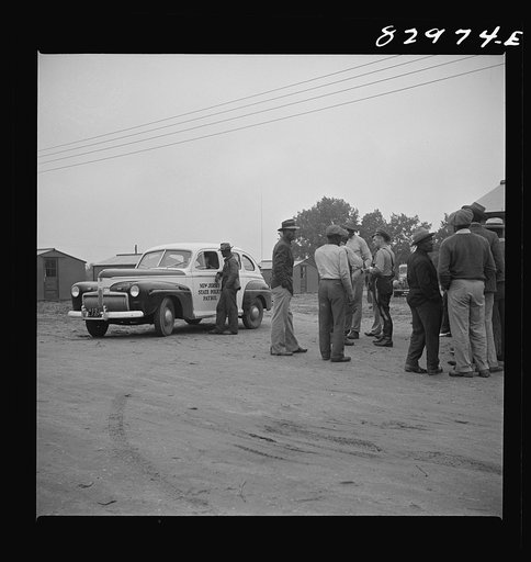 Bridgeton, New Jersey. FSA (Farm Security Administration) agricultural workers' camp. Police investigating a disturbance at the camp