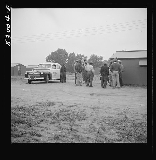Untitled photo, possibly related to: Bridgeton, New Jersey. FSA (Farm Security Administration) agricultural workers' camp. Police investigating a disturbance at the camp