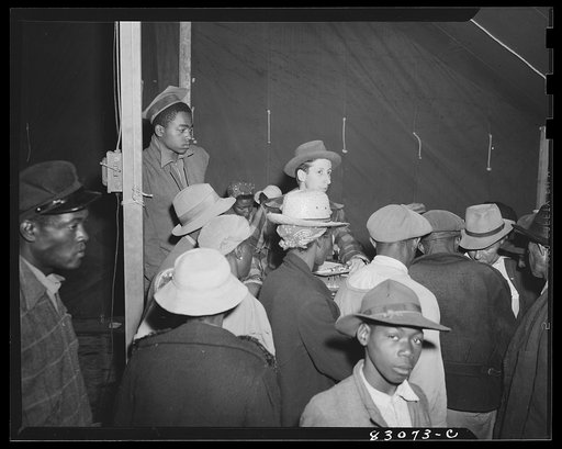 Untitled photo, possibly related to: Bridgeton, New Jersey. FSA (Farm Security Administration) agricultural workers' camp. Migrants arriving from Florida