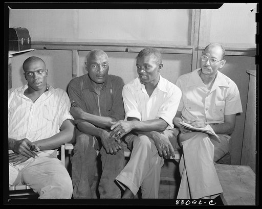 Untitled photo, possibly related to: Bridgeton, New Jersey. FSA (Farm Security Administration) agricultural workers' camp. The camp is governed by a council elected by the residents themselves. All decisions relating to morality and general welfare of the camp are decided by the council