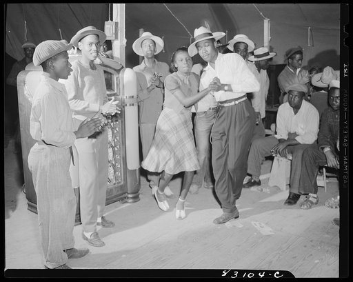 Bridgeton, New Jersey. FSA (Farm Security Administration) agricultural workers' camp. Every night is dance night in the big recreation tent of the camp