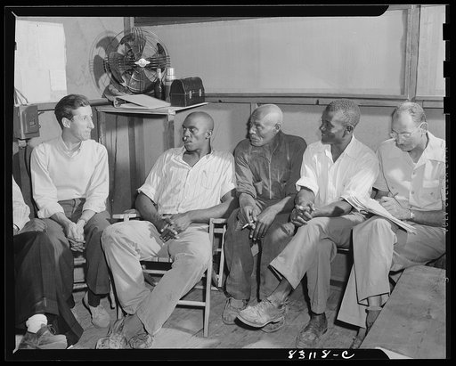 Untitled photo, possibly related to: Bridgeton, New Jersey. FSA (Farm Security Administration) agricultural workers' camp. The camp is governed by a council elected by the residents themselves. All decisions relating to morality and general welfare of the camp are decided by the council