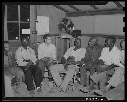 Untitled photo, possibly related to: Bridgeton, New Jersey. FSA (Farm Security Administration) agricultural workers' camp. The camp is governed by a council elected by the residents themselves. All decisions relating to morality and general welfare of the camp are decided by the council