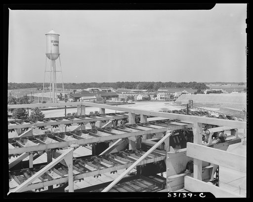 Bridgeton, New Jersey. Seabrook Farm which extends as far as the eye can see. View from the roof of the packing house