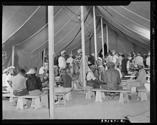 Untitled photo, possibly related to: Bridgeton, New Jersey. FSA (Farm Security Administration) agricultural workers' camp. Recreation tent