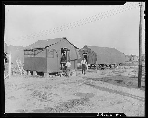 Untitled photo, possibly related to: Bridgeton, New Jersey. FSA (Farm Security Administration) agricultural workers' camp. Cook tent