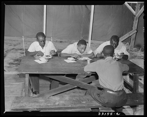 Untitled photo, possibly related to: Bridgeton, New Jersey. FSA (Farm Security Administration) agricultural workers' camp. The cafeteria