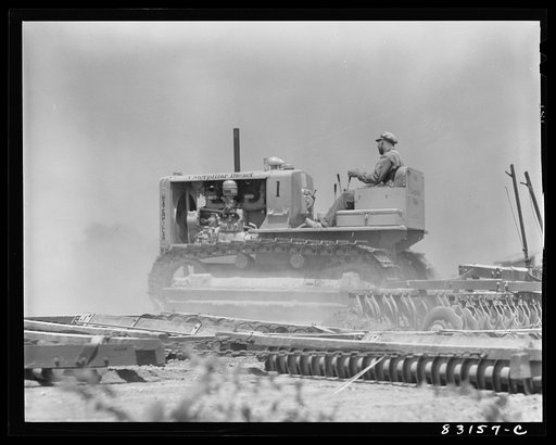 Untitled photo, possibly related to: Bridgeton, New Jersey. Seabrook Farm. Tractor