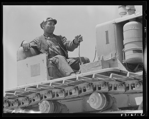 Untitled photo, possibly related to: Bridgeton, New Jersey. Seabrook Farm. Tractor
