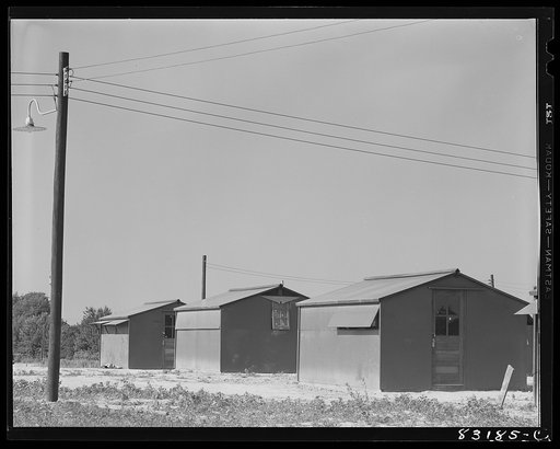 Bridgeton, New Jersey. FSA (Farm Security Administration) agricultural workers' camp. Pre-fabricated houses, made from materials not affected by wartime shortages, at the camp