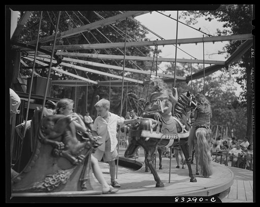 Untitled photo, possibly related to: Bridgeton, New Jersey. Waiting for the merry-go-round to start. Fourth of July picnic