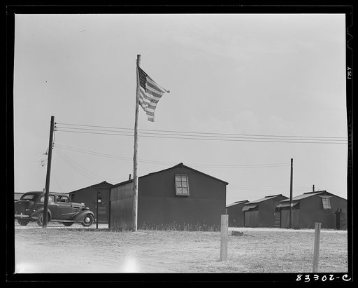 Untitled photo, possibly related to: Bridgeton, New Jersey. FSA (Farm Security Administration) agricultural workers' camp. Pre-fabricated houses, made from materials not affected by wartime shortages, at the camp