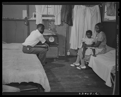 Bridgeton, New Jersey. FSA (Farm Security Administration) agricultural workers' camp. Councilman at home with his family