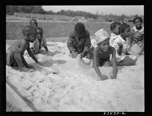 Untitled photo, possibly related to: Bridgeton, New Jersey. FSA (Farm Security Administration) agricultural workers' camp. Playground