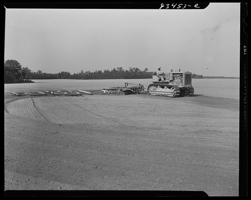 Untitled photo, possibly related to: Bridgeton, New Jersey. Seabrook Farm. Cultivating a field
