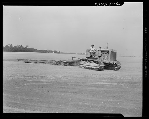 Untitled photo, possibly related to: Bridgeton, New Jersey. Seabrook Farm. Cultivating a field